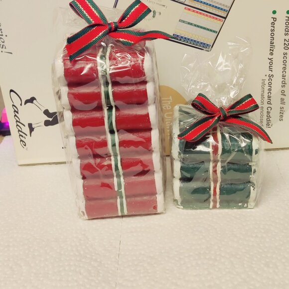 Vintage Christmas candles Red & Green ribbon candy from 90's - Picture 7 of 8